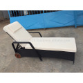 PE Poly Wicker Rattan Outdoor / Meubles de jardin - Chaise longue mobile